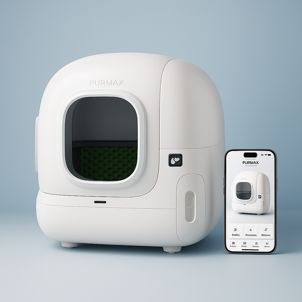 Purmax — Lettiera automatica intelligente con app & sistema anti-odore