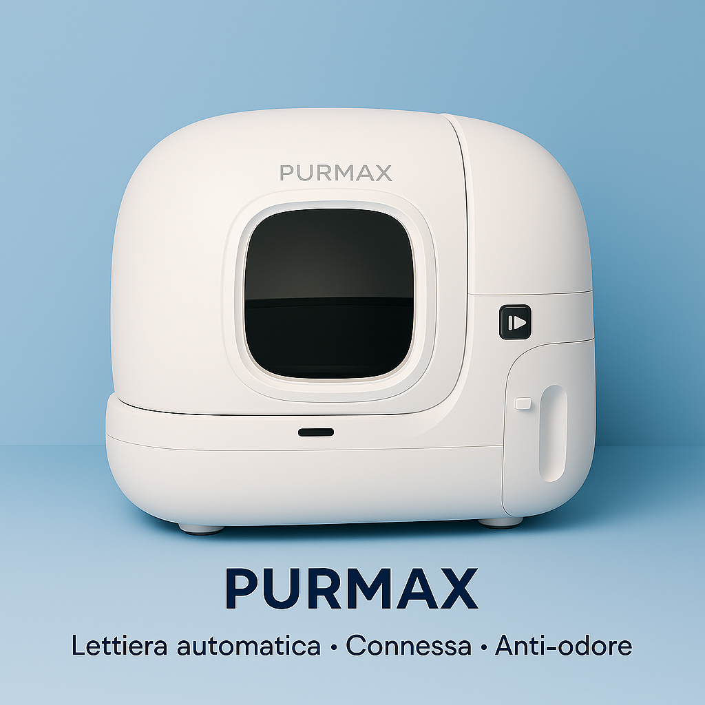 Purmax — Lettiera automatica intelligente con app & sistema anti-odore